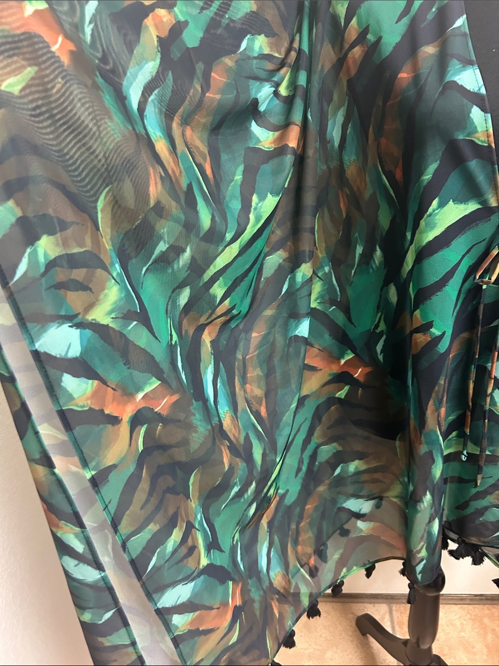 Belle Beach By Kim Gravel Tropi-Cool Key West Cover-Up, Green, Good, Black, M/L View 3